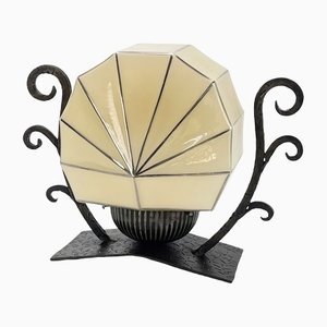 Art Deco Square Glass Table Lamp