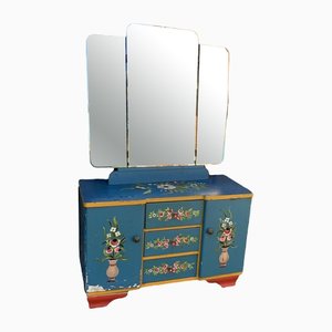 Hand Painted Wooden Dressing Table, 1940s