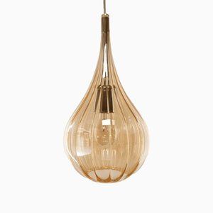 Amber Bubble Murano Glass Pendant Lamp