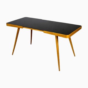 Restored Coffe Table with Black Glass Top by Jiří Jiroutek for Cesky Furniture, 1960s