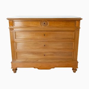 French Louis Philippe Chest of Drawers with Marble Top, 1800s