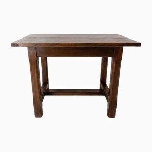 Mid-Century French Massive Oak Side Table