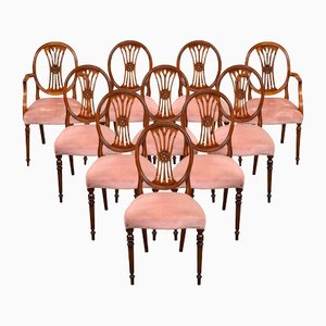 20th Century Mahogany Dining Chairs, Set of 11