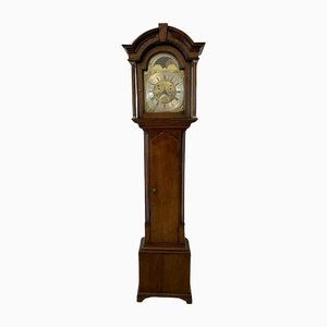 Antique Brass Face Oak Longcase Clock by William Lister
