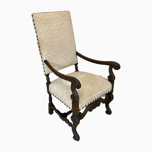 Fauteuil Victorien en Chêne Sculpté