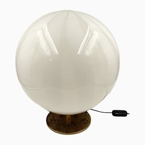 Large Swirl Murano Glass Spherical Table Lamp, Italy, 1960s