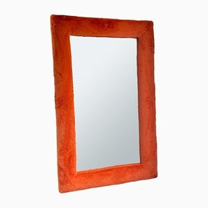 Large Eco Leather Frame Mirror, 1980s