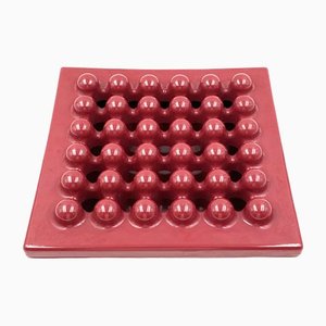 Large Wine Red Sistema 45 Series Ashtray by Ettore Sottsass for Olivetti Synthesis, 1971