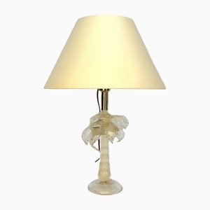 Mid-Century Brass and Murano Glass Table Lamp by Tommaso Barbi