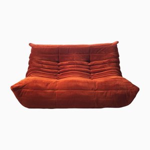 Amber Corduroy Togo 2-Sitzer Sofa von Michel Ducaroy für Ligne Roset