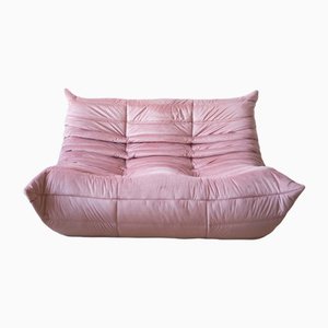 Pink Pearl Velvet Togo 2-Sitzer von Michel Ducaroy für Ligne Roset