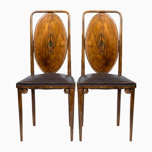 Art Nouveau Dining Chairs by Josef Hoffmann for Jacob & Josef Kohn, Set of 2