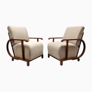 Set of Art Deco Velvet Armchairs