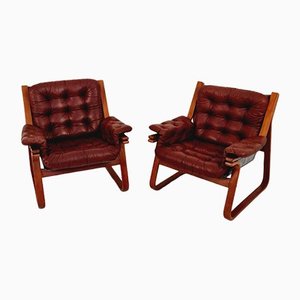 Set of Swedish Easy Chairs by Carl-Henrik Spark for Ulferts Sweden, 1970s
