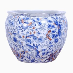 Vaso cinese in ceramica dipinta a mano