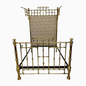 Victorian Gilded Solid Brass Half Tester Double Bed