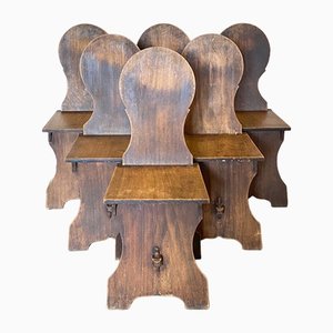 Rustic Wooden Chairs, 1960s, Set of 2