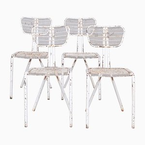 Französische Mid-Century Gartenstühle aus Metall von Rene Malaval, 4er Set