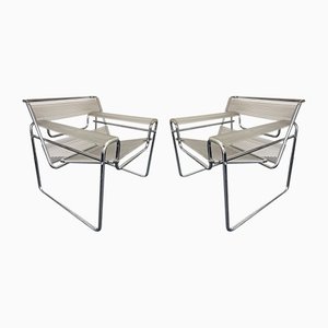 Italian Wassily Spaghetti Armchairs by Marcel Breuer, 1980s, Set of 2