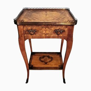 Louis XVI Style Nightstand in Walnut with Legs and Drawer