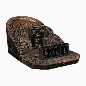 Esteatita china ornamental antigua, década de 1900