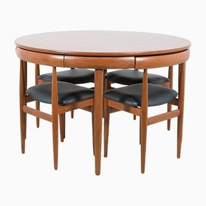 Mid-Century Teak Dining Table and Chairs by Hans Olsen for Frem Røjle, 1960s, Set of 5