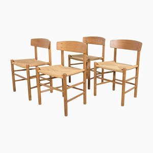 J39 Folkchairs Chairs by Børge Mogensen for FDB Møbler, 1960s, Set of 4