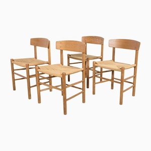 Sillas J39 Folkchairs de Børge Mogensen para FDB Møbler, años 60. Juego de 4