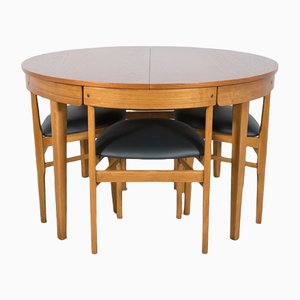 Round Extendable Dining Table and Chairs from McIntosh, 1960s, Set of 5