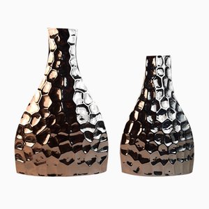 Futurist Metal Vases, Set of 2