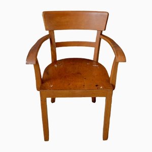 French Beech Desk Chair, 1950s