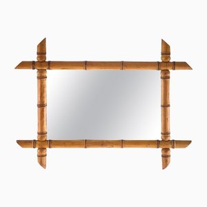 Französischer Spiegel in Bambus Optik