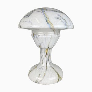 Lámpara de mesa hongo vintage de vidrio marmolado, años 30