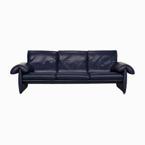 Blue Leather DS 10 Three-Seater Sofa from De Sede