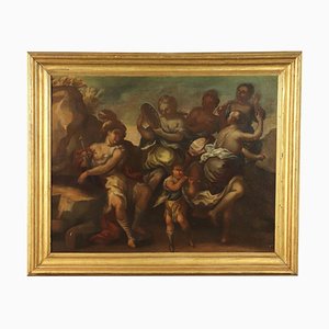 Artista del Nord, Venere e le Grazie danzano di fronte a Marte, XVIII secolo, olio su tela