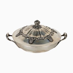 Silver Lidded Box with Handles