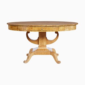 Table Ovale Empire en Bouleau, 19ème Siècle