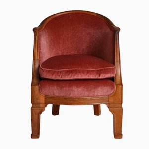 Danish Rosewood Velvet Lounge Chair