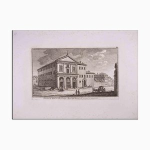 Giuseppe Vasi, Chiesa di S. Maria delle Grazie, Gravure à l'Eau-Forte, Fin 18ème Siècle