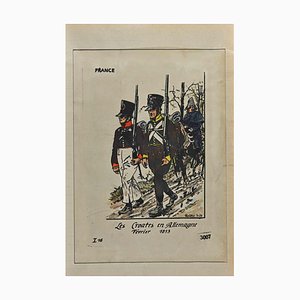 Herbert Knotel, Les Croates en Allemagne 1813, Dessin Encre et Aquarelle, 1940s