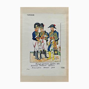 Herbert Knotel, German Legion 1806, Original Ink & Watercolor Drawing, 1940s