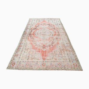 Vintage Turkish Oushak Red Area Rug