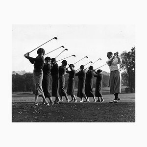 Reg Speller / Fox Fotos / Getty Images, Golf Lektion, 1937, Schwarz-Weiß-Fotografie