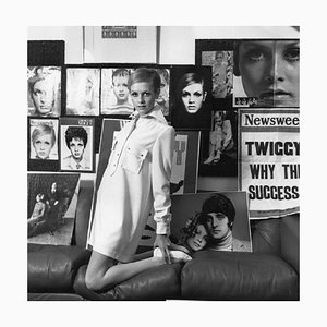 M McKeown/Getty Images, Twiggy, 1969, Black & White Photograph