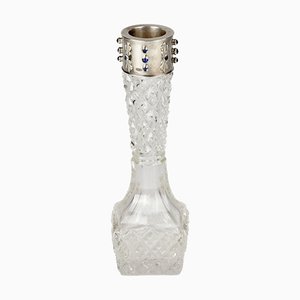 Kristallvase mit Silberrahmen