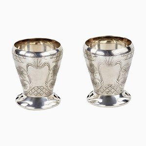 Art Nouveau Silver Vases, Set of 2