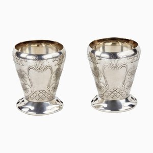 Russische Jugendstil Vasen aus Silber, 2er Set