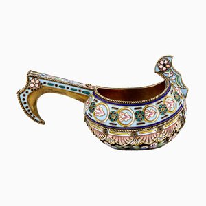Russian Silver Ladle with Enamels