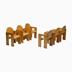 Italian Pine and Plywood Dining Chair from Afra & Tobia Scarpa, 1970s