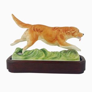 Golden Retriever Sporting Dog with Wooden Plinth from Royal Worcester